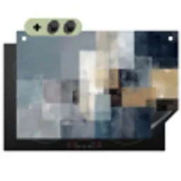 Rechthoeken - Abstract - Blauw Inductie beschemer met haakjes klein -3d