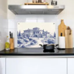 Rustiek - Landgoed - Blauw Inductie beschemer met haakjes klein -sfeer2