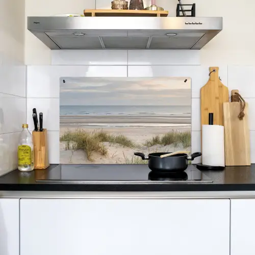 Zandstrand - Bewolkt - Duinen Inductie beschemer met haakjes klein -sfeer2