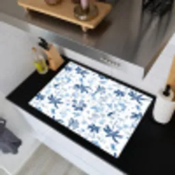 Zee - Strand - Blauw - Wit Inductie beschemer met haakjes klein 777 -sfeer1