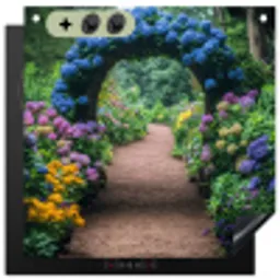 Doorkijk - Bloemen - Hortensia - Pad Inductie beschemer met haakjes middel -3d