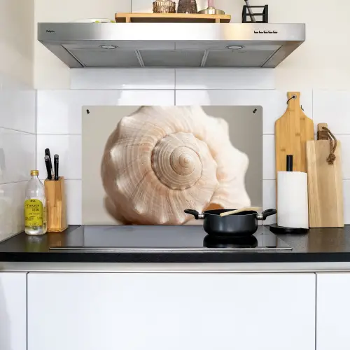 Schelp - Detail - Beige Inductie beschemer met haakjes klein -sfeer2