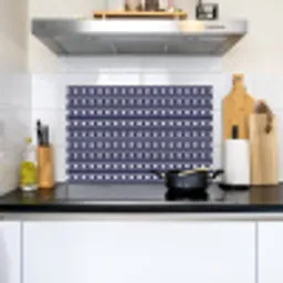 Schelp - Nautisch - Blauw - Wit Inductie beschemer met haakjes klein 777 -sfeer2