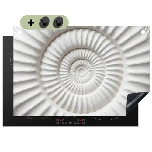 Schelp - Spiraal - Wit Inductie beschemer met haakjes klein -3d