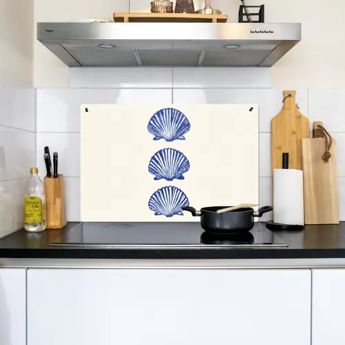 Schelpen - Blauw - Patroon Inductie beschemer met haakjes klein -sfeer2