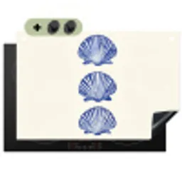 Schelpen - Blauw - Patroon Inductie beschemer met haakjes klein -3d