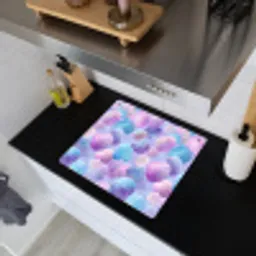 Schelpen - Paars - Blauw - Patroon Inductie beschemer met haakjes middel -sfeer1