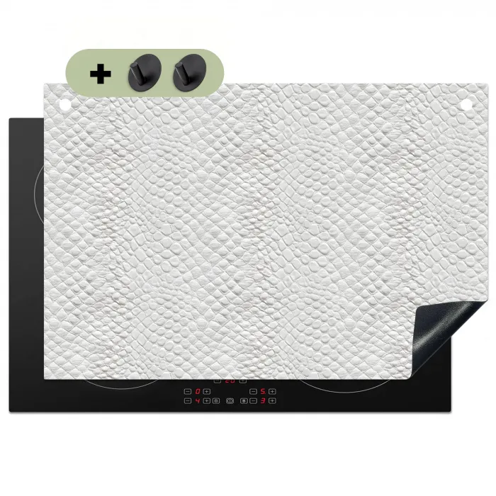 Slang - Patroon - Wit Inductie beschemer met haakjes klein 777 -3d