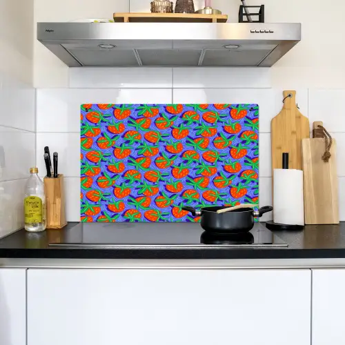 Aardbei - Rood - Blauw - Patroon Inductie beschemer met haakjes klein 777 -sfeer2