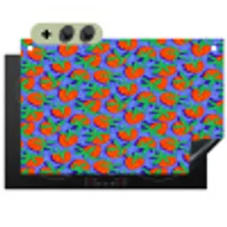 Aardbei - Rood - Blauw - Patroon Inductie beschemer met haakjes klein 777 -3d