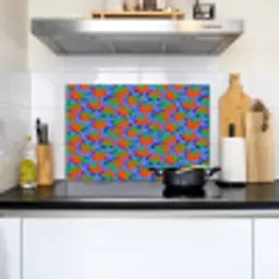Aardbei - Rood - Blauw - Patroon Inductie beschemer met haakjes klein 777 -sfeer2