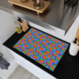 Aardbei - Rood - Blauw - Patroon Inductie beschemer met haakjes klein 777 -sfeer1