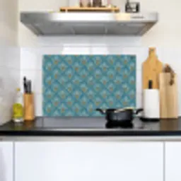 Symmetrisch - Patroon - Blauw Inductie beschemer met haakjes klein 777 -sfeer2
