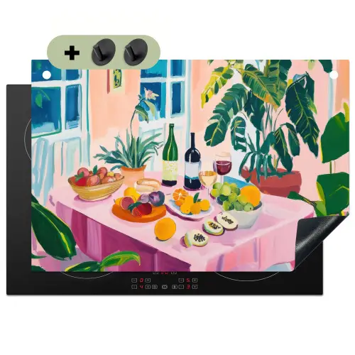 Tafel - Wijn - Fruit Inductie beschemer met haakjes klein -3d