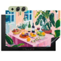 Tafel - Wijn - Fruit Inductie beschemer met haakjes klein -3d