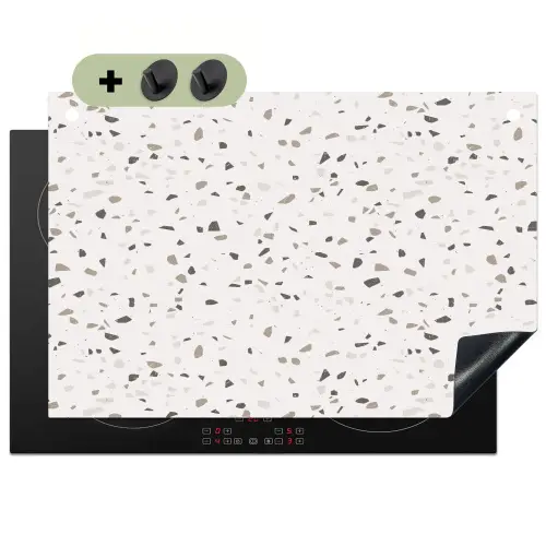 Terrazzo -  Patroon  -  Créme Inductie beschemer met haakjes klein 777 -3d