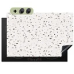 Terrazzo -  Patroon  -  Créme Inductie beschemer met haakjes klein 777 -3d