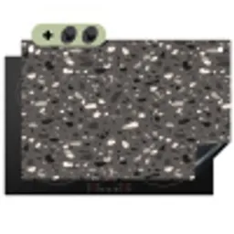 Terrazzo -  Patroon - Grijs Inductie beschemer met haakjes klein 777 -3d