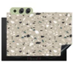 Terrazzo - Patroon - Groen Inductie beschemer met haakjes klein 777 -3d