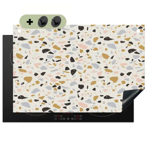 Terrazzo - Patroon - Neutraal - Zacht - Multi Inductie beschemer met haakjes klein 777 -3d