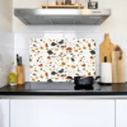 Terrazzo - Patroon - Wit - Terra Inductie beschemer met haakjes klein 777 -sfeer2