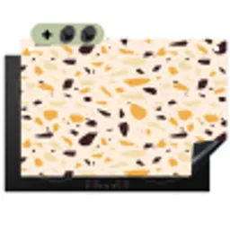 Terrazzo -  Patroon - Geel - Inductie beschemer met haakjes klein 777 -3d