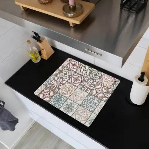 Tegelmozaïek Collage Inductie beschemer met haakjes middel -sfeer1
