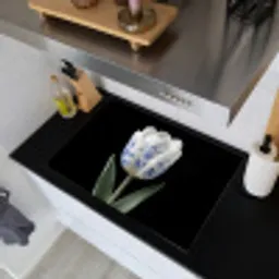 Tulp - Patroon - Blauw Inductie beschemer met haakjes klein -sfeer1