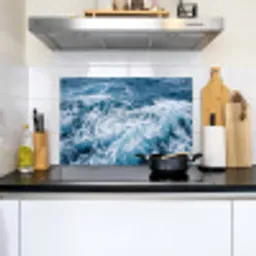 Golven - Oceaan - Blauw Inductie beschemer met haakjes klein -sfeer2