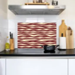 Golven - Rood - Patroon - Crème Inductie beschemer met haakjes klein 777 -sfeer2