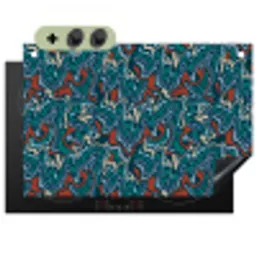 Golven - Retro - Blauw - Patroon Inductie beschemer met haakjes klein 777 -3d