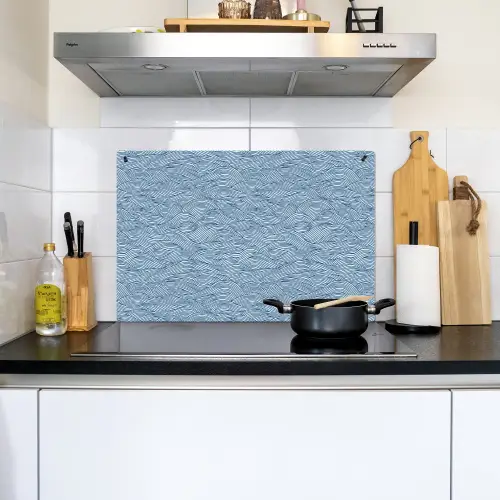 Golven - Ritmisch - Blauw Inductie beschemer met haakjes klein 777 -sfeer2