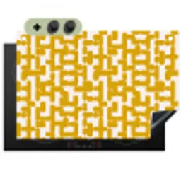 Geel - Beige - Patroon Inductie beschemer met haakjes klein 777 -3d