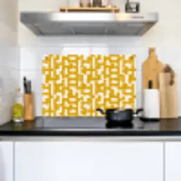 Geel - Beige - Patroon Inductie beschemer met haakjes klein 777 -sfeer2