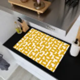 Geel - Beige - Patroon Inductie beschemer met haakjes klein 777 -sfeer1