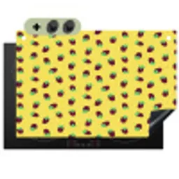 Geel - Frambozen - Patroon Inductie beschemer met haakjes klein 777 -3d