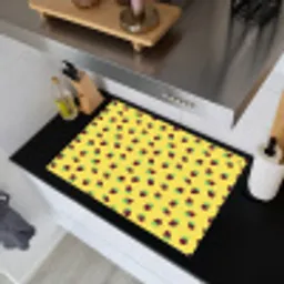 Geel - Frambozen - Patroon Inductie beschemer met haakjes klein 777 -sfeer1