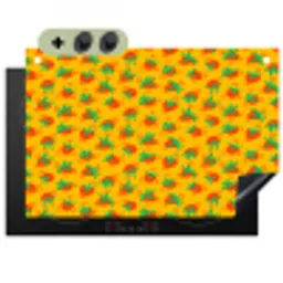 Geel - Aardbei - Patroon Inductie beschemer met haakjes klein 777 -3d