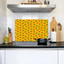 Geel - Aardbei - Patroon Inductie beschemer met haakjes klein 777 -sfeer2