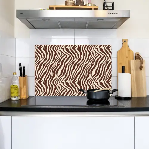 Zebra - Patroon - Zwart - Wit Inductie beschemer met haakjes klein 777 -sfeer2