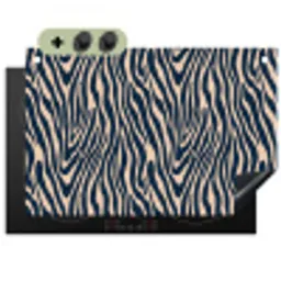 Zebra - Patroon - Blauw - Beige Inductie beschemer met haakjes klein 777 -3d