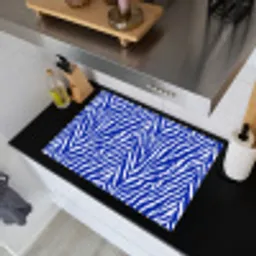 Zebra - Patroon - Kobalt - Blauw Inductie beschemer met haakjes klein 777 -sfeer1