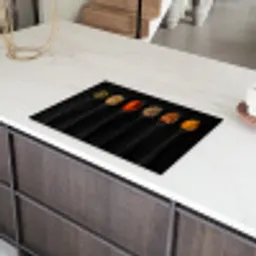 Lepels - Specerijen - Zwart - Kruiden - Rustiek Inductie beschermer vinyl 3mm klein -sfeer8