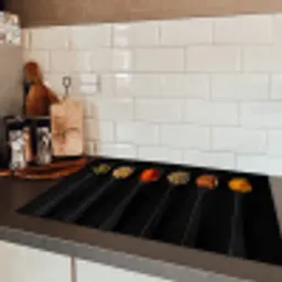 Lepels - Specerijen - Zwart - Kruiden - Rustiek Inductie beschermer vinyl 3mm klein -sfeer3