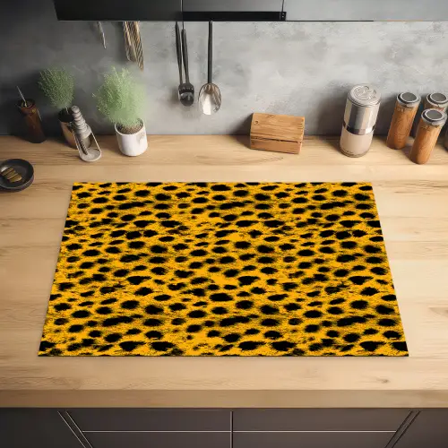 Vlekken - Oranje - Luipaard Inductie beschermer vinyl 3mm klein 276 -sfeer5