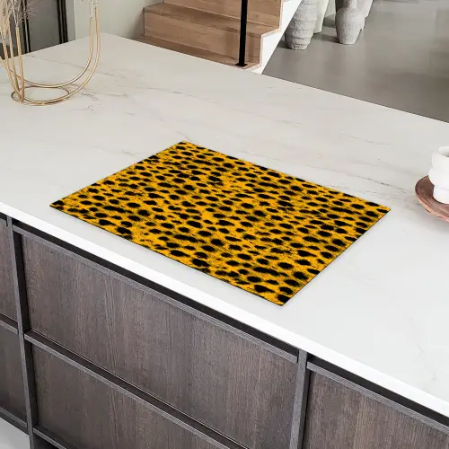 Vlekken - Oranje - Luipaard Inductie beschermer vinyl 3mm klein 276 -sfeer8