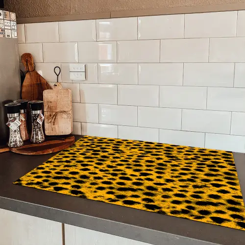Vlekken - Oranje - Luipaard Inductie beschermer vinyl 3mm klein 276 -sfeer3