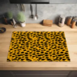 Vlekken - Oranje - Luipaard Inductie beschermer vinyl 3mm klein 276 -sfeer5