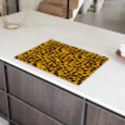 Vlekken - Oranje - Luipaard Inductie beschermer vinyl 3mm klein 276 -sfeer8