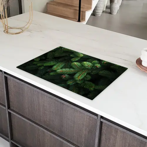 Sparrentakken - Knoppen - Naalden - Groen Inductie beschermer vinyl 3mm klein -sfeer8